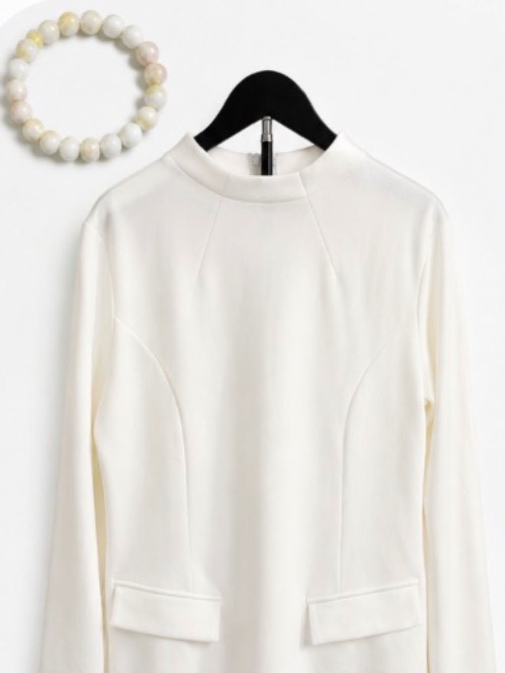PrettyGarden White Long Sleeve Dress/Tunic XL NWT